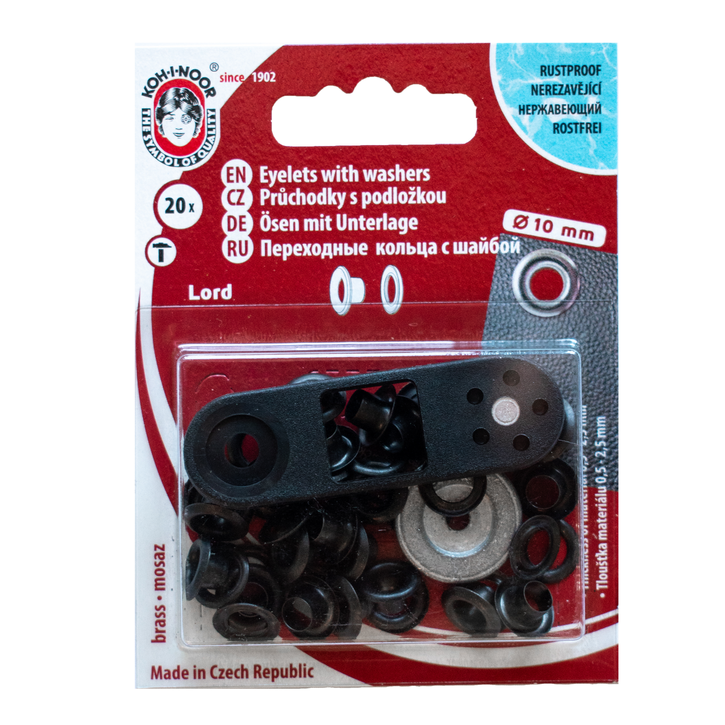 Öljetter 10mm Black nickel Koh-I-Noor