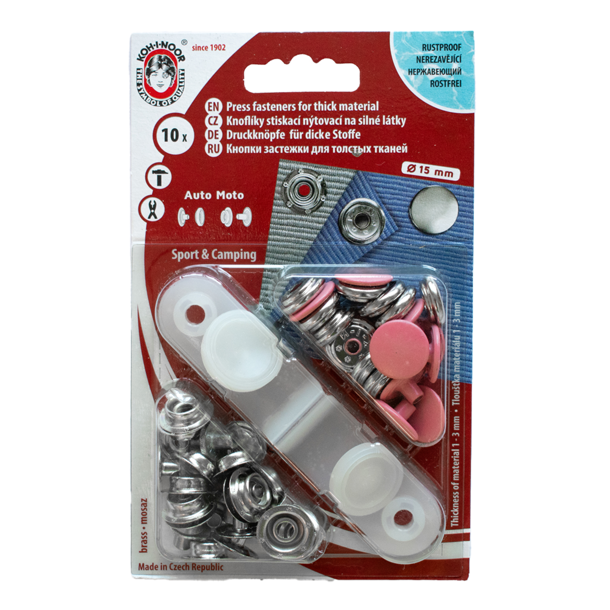 Tryckknappar 15mm Koh-I-Noor