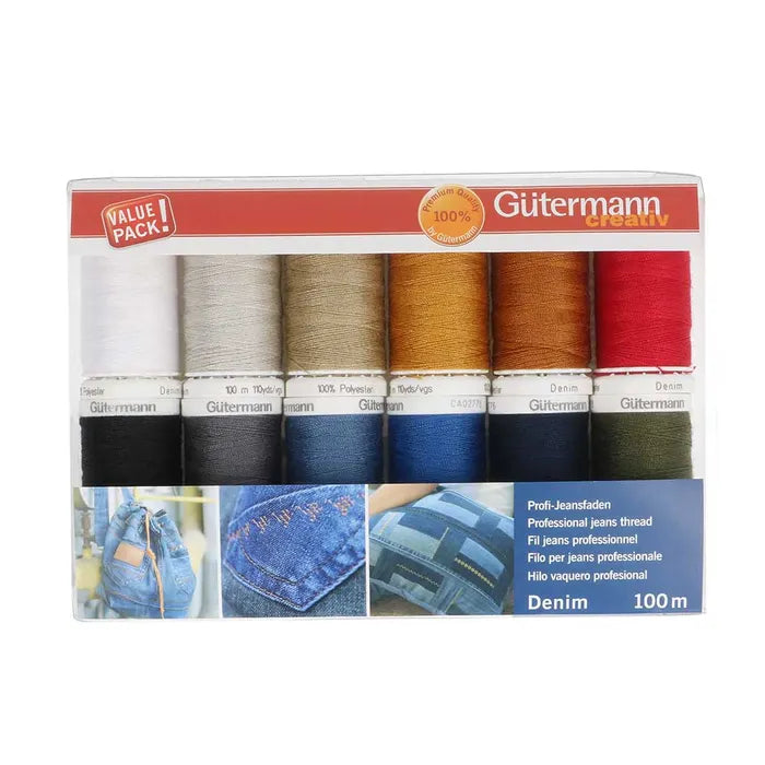 Gütermann Trådset Denim 12 rullar