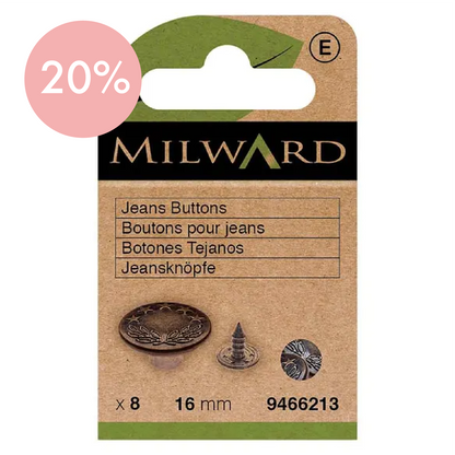 Milward Jeansknappar 16mm Brons