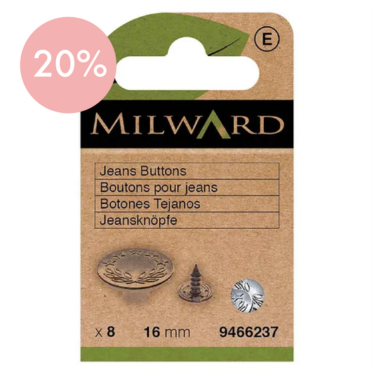 Milward Jeansknappar 16mm Nickel