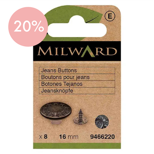 Milward Jeansknappar 16mm Svart