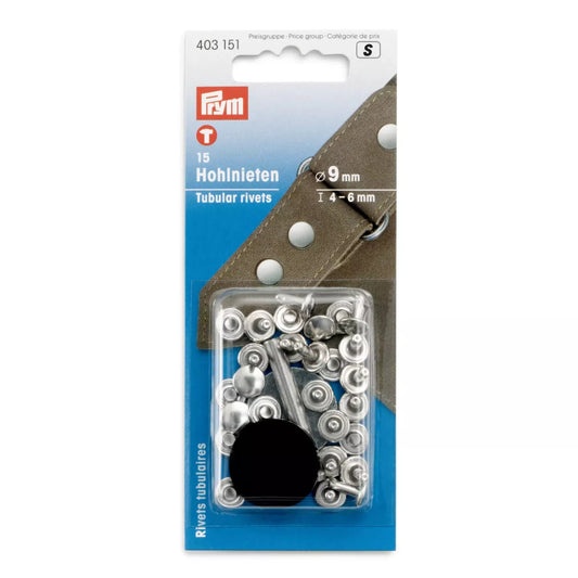 Prym Lädernitar Silver Ø 9 mm