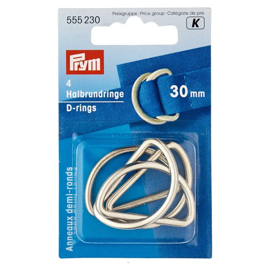 D-ring 30 mm silver 4 st Prym