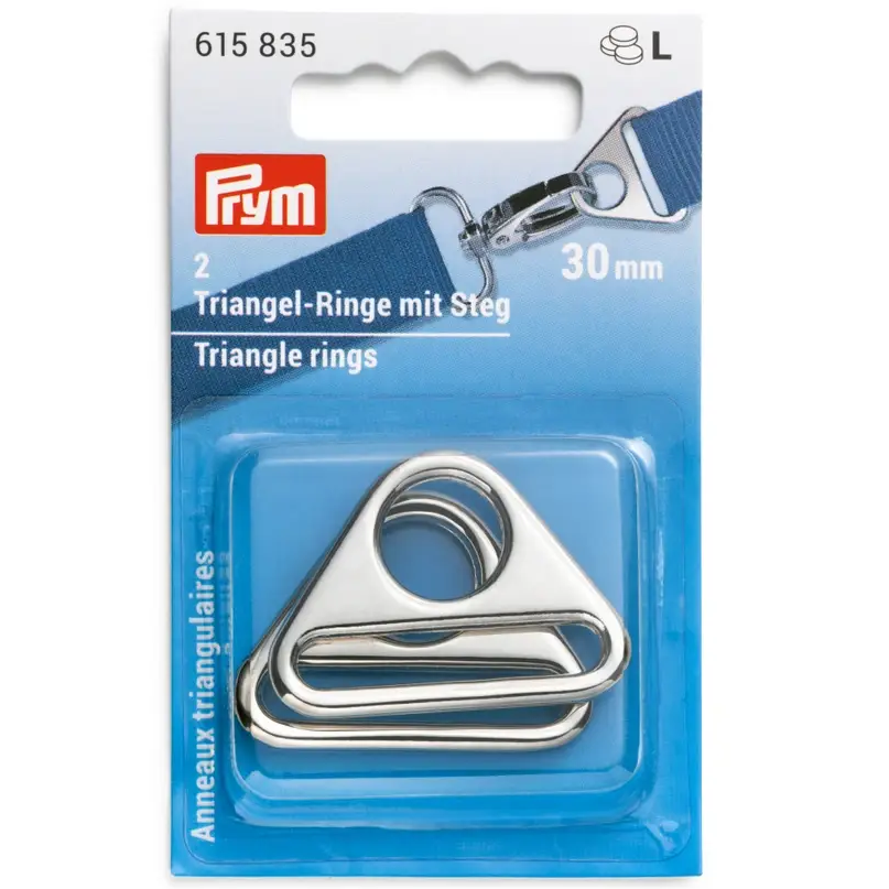Triangel ring 30 mm silver 2 st Prym