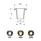 Öljetter 24mm Antique brass Koh-I-Noor