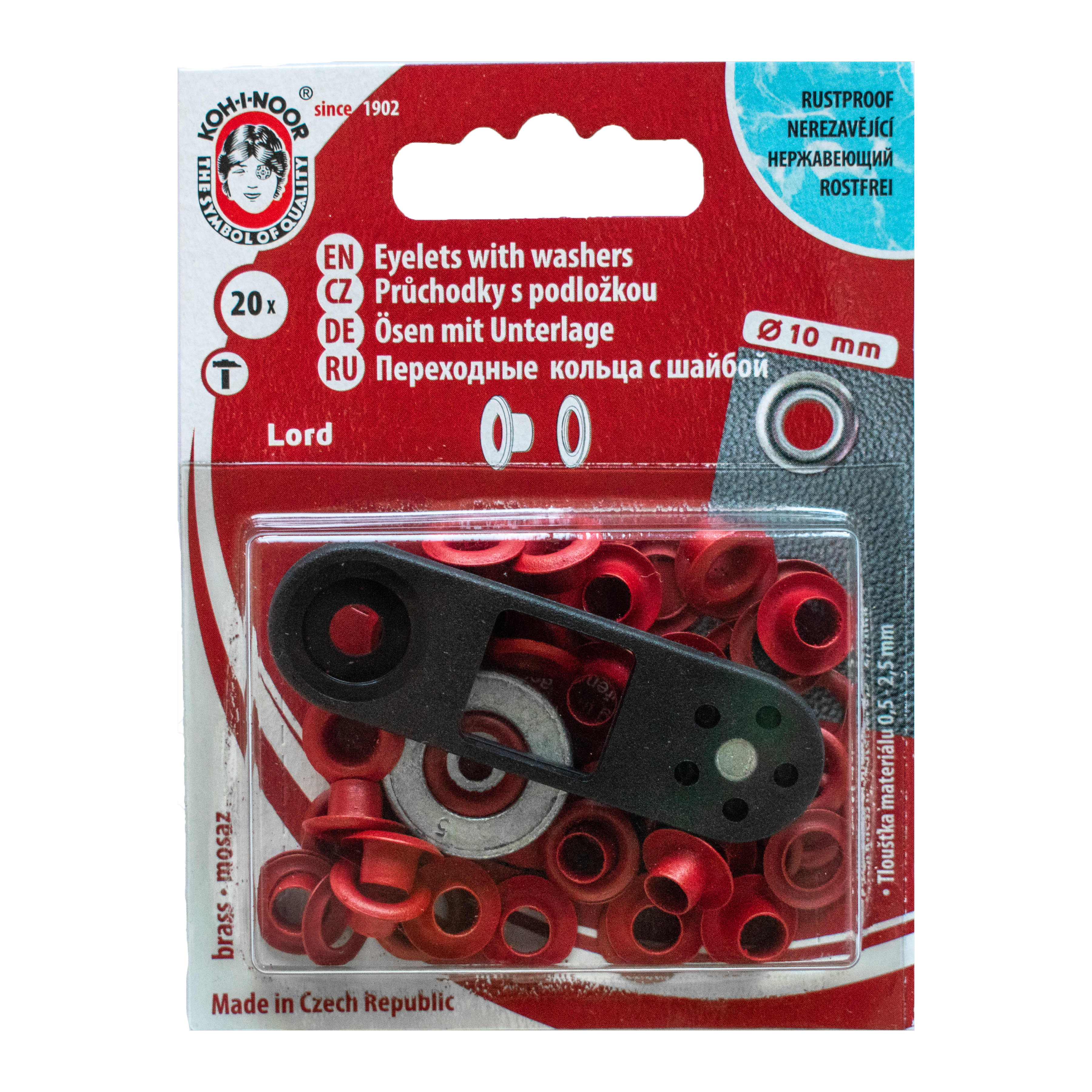 Öljetter 10mm Röd Koh-I-Noor