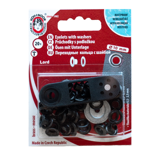 Öljetter 10mm Black nickel Koh-I-Noor