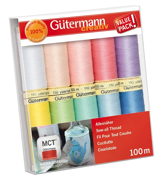Gütermann Trådset pastell 10 rullar
