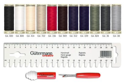 Gütermann Trådset 11 rullar + Mätsticka & Sprättare