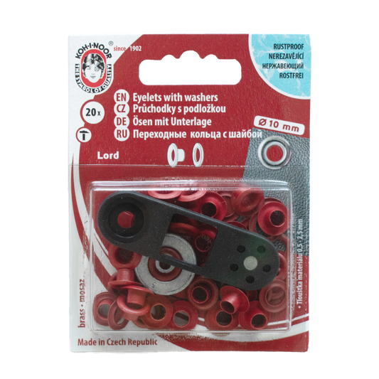 Öljetter 10mm Röd Koh-I-Noor