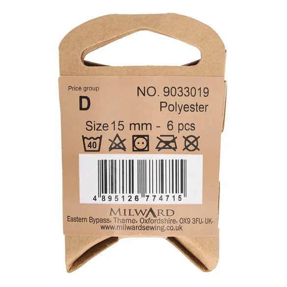 Milward Knappar Vit 15mm