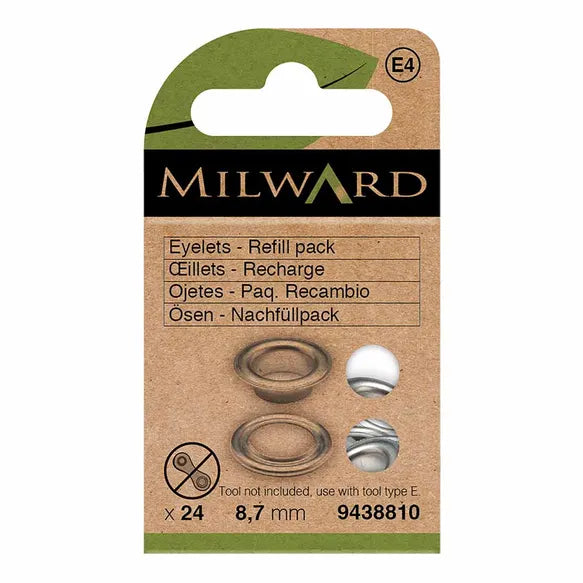 Milward Öljetter 8,7mm Nickel