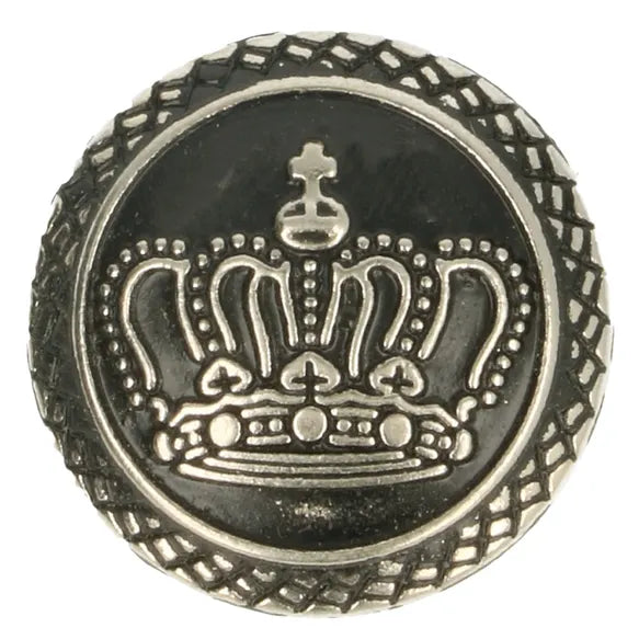 Metallknapp med präglad krona
