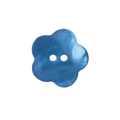 Blomformad pärlemorknapp 22,5mm - Blå