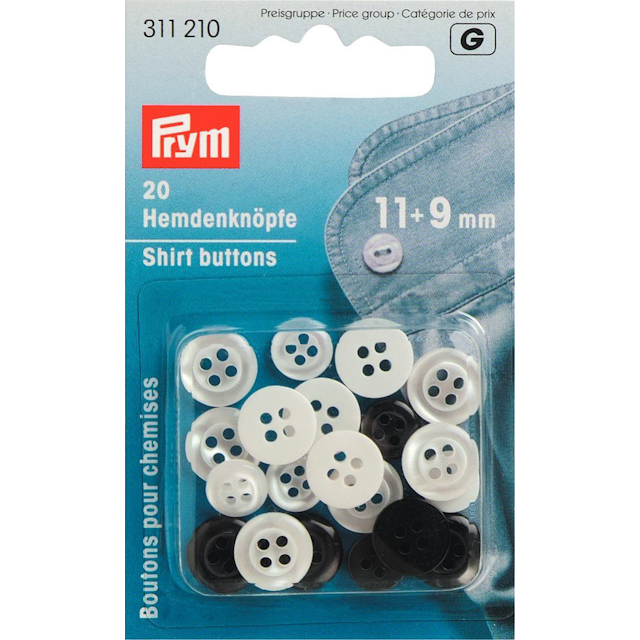 Skjortknappar 9 + 11 mm 20 st Prym