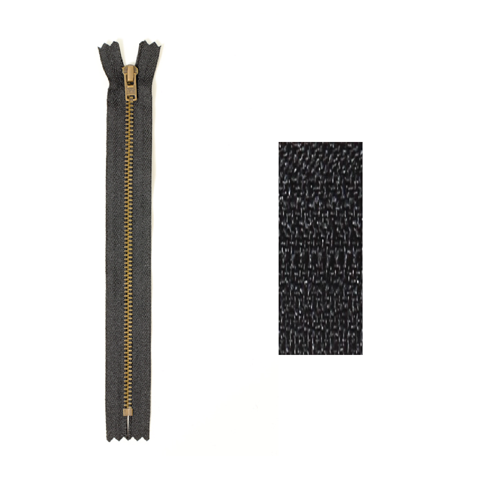 YKK Blixtlås 4mm Antik mässing Ej delbart - 20cm