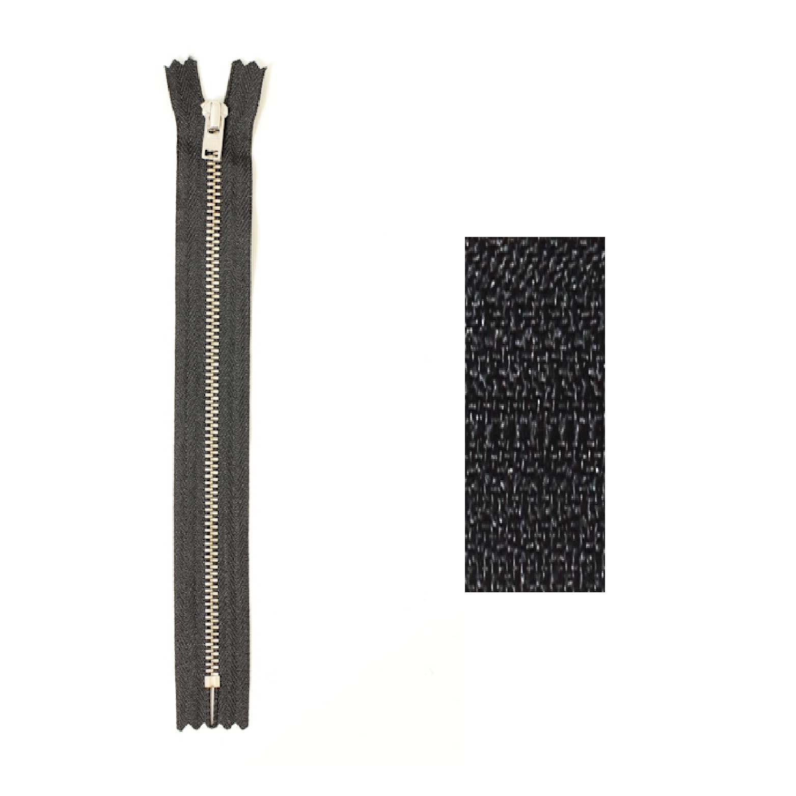 YKK Blixtlås 4mm Silver Ej delbart - 20cm