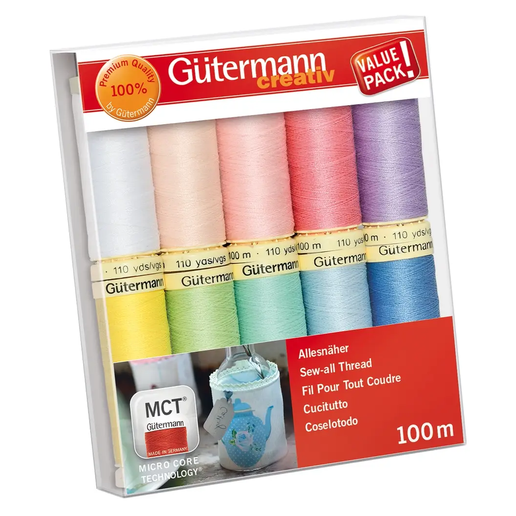 Gütermann Trådset pastell 10 rullar - Knappnålen