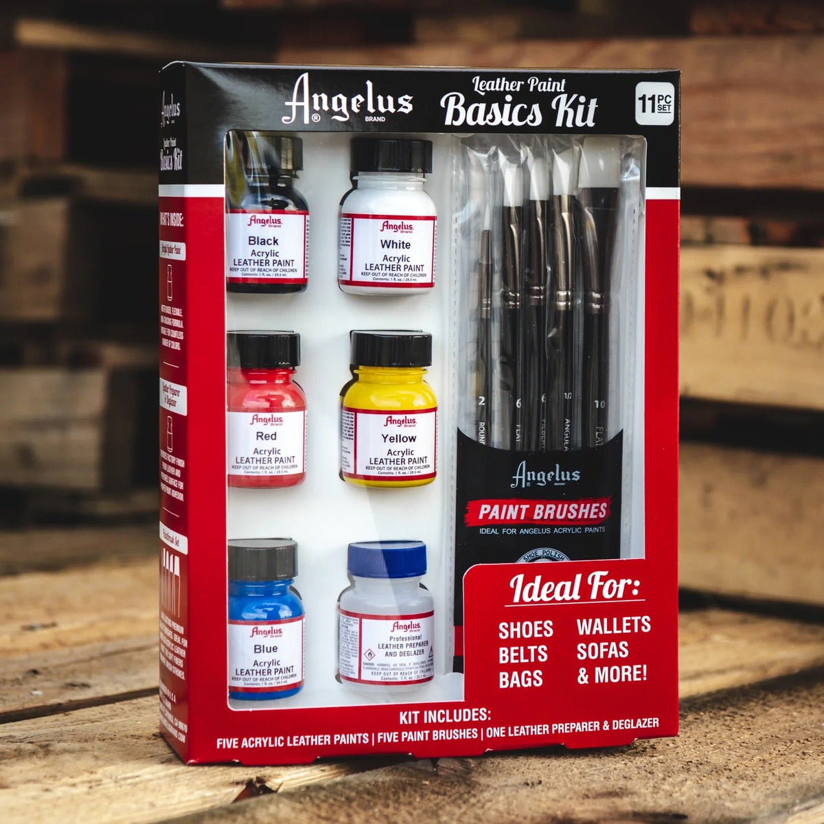 Läderfärg Angelus Basics Kit - Knappnålen