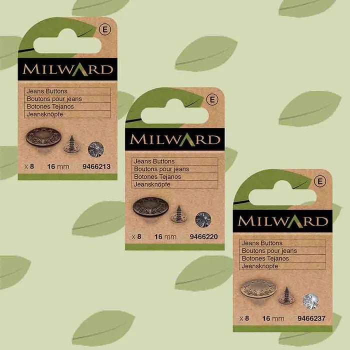 Milward Jeansknappar 16mm Nickel - Knappnålen