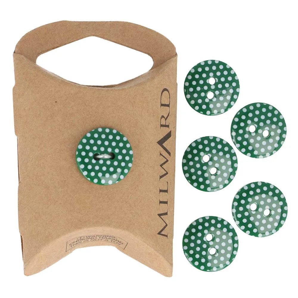 Milward Knappar Prickar Grön 15mm - Knappnålen