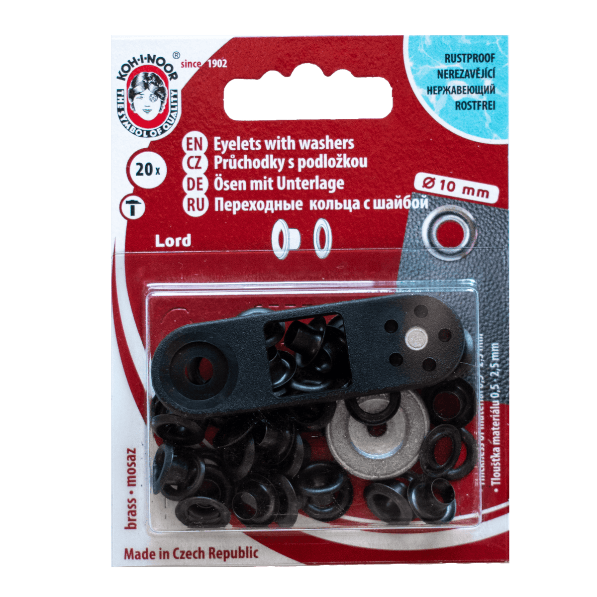 Öljetter 10mm Black nickel Koh-I-Noor - Knappnålen