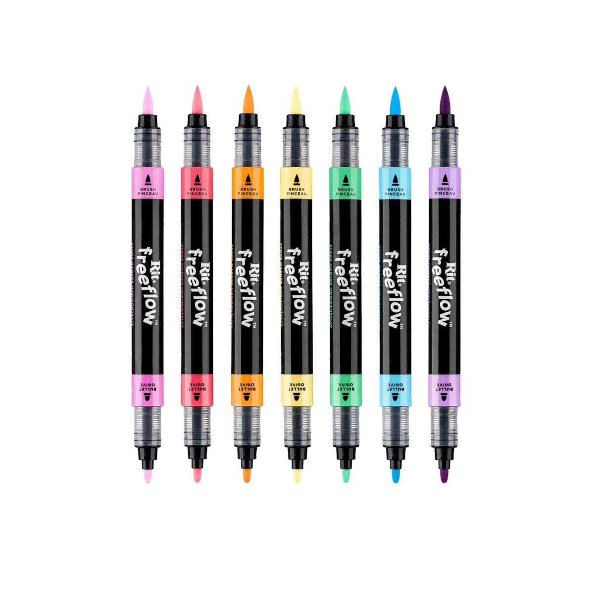 Rit FreeFlow Dual-Tip Markers Jellied Brights 7-pack - Knappnålen